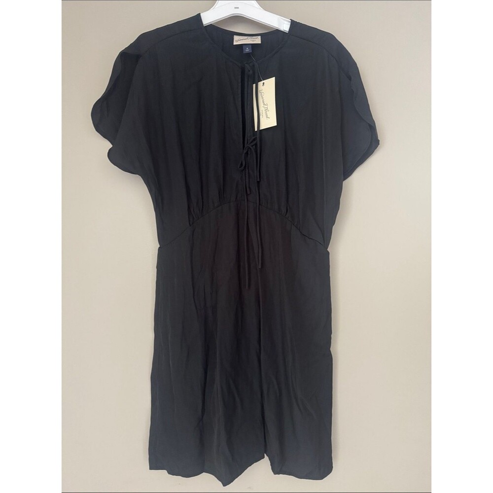 Universal Thread Black Short Sleeve Tie-Front Dress